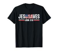 Jesus Saves JesUSAves American Flag Patriotic Christian Camiseta