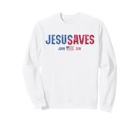 Jesus Saves JesUSAves USA Flag Patriotic Christian tee Sudadera