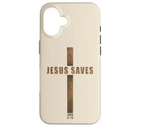 Jesus Saves - John 3:16 Whosoever Believes in Him Cross Carcasa para iPhone 16