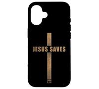 Jesus Saves - John 3:16 Whosoever Believes in Him Cross Carcasa para iPhone 16
