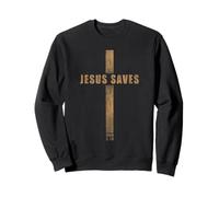 Jesus Saves - John 3:16 Whosoever Believes in Him Cross Sudadera