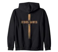 Jesus Saves - John 3:16 Whosoever Believes in Him Cross Sudadera con Capucha