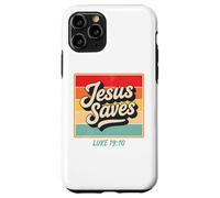Jesus Saves Luke 19:10 Retro Vintage Christian Bible Verse Carcasa para iPhone 11 Pro
