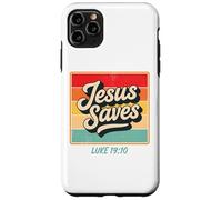 Jesus Saves Luke 19:10 Retro Vintage Christian Bible Verse Carcasa para iPhone 11 Pro Max