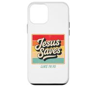 Jesus Saves Luke 19:10 Retro Vintage Christian Bible Verse Carcasa para iPhone 12 mini