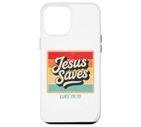 Jesus Saves Luke 19:10 Retro Vintage Christian Bible Verse Carcasa para iPhone 12 Pro Max