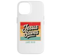 Jesus Saves Luke 19:10 Retro Vintage Christian Bible Verse Carcasa para iPhone 14