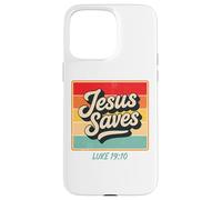 Jesus Saves Luke 19:10 Retro Vintage Christian Bible Verse Carcasa para iPhone 15 Pro Max