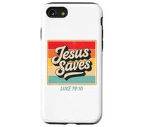 Jesus Saves Luke 19:10 Retro Vintage Christian Bible Verse Carcasa para iPhone SE (2020) / 7 / 8