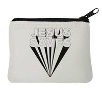 Jesus Saves - Monedero de neopreno con diseño gráfico en 3D, 10 x 11 cm, color blanco, White, Talla única