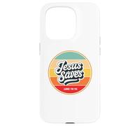 Jesus Saves Retro Vintage Christian Faith Bible Verse Gifts Carcasa para iPhone 15 Pro