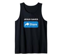Jesus Saves! Share! Minimal Text Evangelism Gospel Camiseta sin Mangas