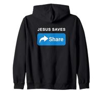 Jesus Saves! Share! Minimal Text Evangelism Gospel Sudadera con Capucha