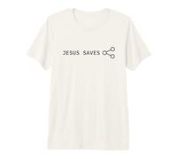 Jesus Saves! Share Node Minimal Text Evangelism Gospel Camiseta Premium