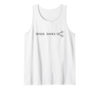 Jesus Saves! Share Node Minimal Text Evangelism Gospel Camiseta sin Mangas