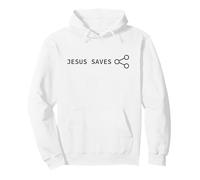 Jesus Saves! Share Node Minimal Text Evangelism Gospel Sudadera con Capucha