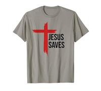 Jesus Saves Sign Cross Christian Minimal Religious Faith God Camiseta