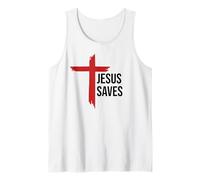 Jesus Saves Sign Cross Christian Minimal Religious Faith God Camiseta sin Mangas