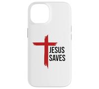 Jesus Saves Sign Cross Christian Minimal Religious Faith God Carcasa para iPhone 14