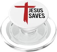 Jesus Saves Sign Cross Christian Minimal Religious Faith God PopSockets PopGrip para MagSafe