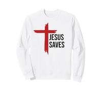 Jesus Saves Sign Cross Christian Minimal Religious Faith God Sudadera