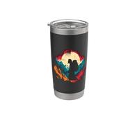 Jesús Senderismo - Divertido Amante Cristiano Religioso Caminar Vaso térmico de acero inoxidable de doble pared