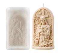 Jesus Silicone Candle Mold Reusable Religious Figurine For Wax Resin Soap