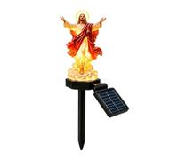 Jesus Solar Lighted Figurine - Outdoor Religious Resin Sculpture With Stake
