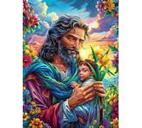 Jesús sosteniendo a un niño en un Resplandor mágico Puzzle 500 Piezas Cartón Blanco Premium para Coleccionistas Paisajes y Ciencia ficción Entrenamiento Memoria Juego Compartir Colección Rompecabezas