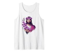Jesús sosteniendo orquídeas moradas Camiseta sin Mangas