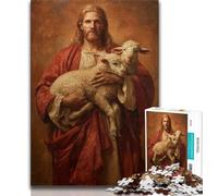 Jesús sosteniendo una Oveja - Rompecabezas para Adultos y Adolescentes, Juguetes educativos, antiestrés, Apto para decoración de Escritorio, 38x26cm