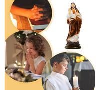 Jesus Statue Figurine - 7.5x21cm Resin Christian Collectible Table Decor Prayer Room Ornament | Indoor Living Room Church Bedroom Bookshelf Ceremony Display Religious Spiritual Faith Inspiration