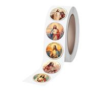 Jesus Sticker Roll - Christian Self Adhesive Decal Set, Faith Inspirational Decoration Accessory, Religious Craft Supply Pack for Wall Laptop Phone Skateboard Luggage Guitar Journaling Scrapbook Use