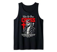 Jesus Streetwear Take Up Your Cross Lucas 9:24 Versículo de la Biblia Camiseta sin Mangas