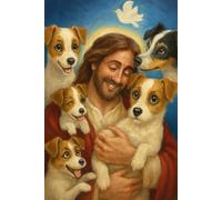 Jesus Surrounded by Jack Russell Terrier Dogs Art 100 page Journal Notebook: I Love My Jack Russell Gift For Pet Lovers