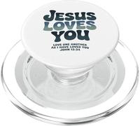 Jesús te ama ama el uno al Otro Cristiano PopSockets PopGrip para MagSafe