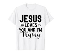 Jesús te ama Cristianos y Mujeres Agradecidos Agradecidos Camiseta