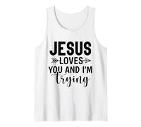 Jesús te ama Cristianos y Mujeres Agradecidos Agradecidos Camiseta sin Mangas