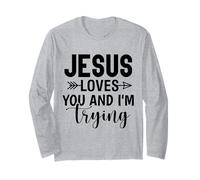 Jesús te ama Cristianos y Mujeres Agradecidos Agradecidos Manga Larga