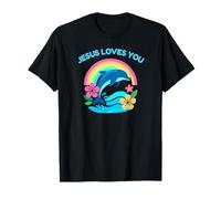 Jesús te ama Delfín Lindo Me encantan los Delfines Camiseta