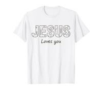 Jesús te ama fe Cristiana Creyente Floral Camiseta