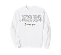 Jesús te ama fe Cristiana Creyente Floral Sudadera