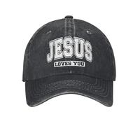 Jesús te ama Fe Cristiana Diseño de Gorra de béisbol Lavada Impresión Gorra de Camionero Hombre de Verano para Adultos al Aire Libre para Gimnasio