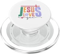 Jesús te ama Fe Cristiana Inspiración de diseño PopSockets PopGrip para MagSafe