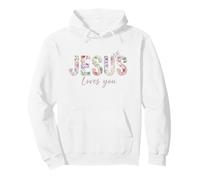 Jesús te ama Floral Christian Faith Blessed Sudadera con Capucha