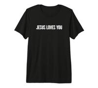 Jesús te ama Gracioso Fe Cristiana Esperanza Confianza en Dios Camiseta Premium