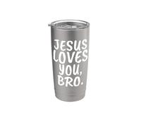 Jesús te ama Hermano Cristiano Creyente Fe Dios Biblia Vaso térmico de acero inoxidable de doble pared