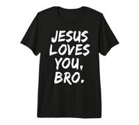 Jesús te ama Hermano Cristiano Creyente Fe Dios Religioso Camiseta Premium