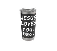 Jesús te ama Hermano Cristiano Creyente Fe Dios Religioso Vaso térmico de acero inoxidable de doble pared