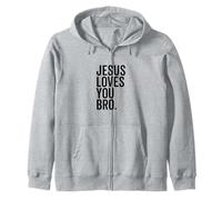 Jesús te ama, Hermano, Divertida fe Cristiana, Esperanza, Confianza en Dios Sudadera con Capucha